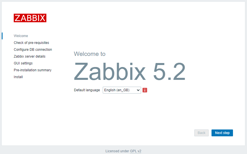 Zabbix 5.2 - Install Sprache