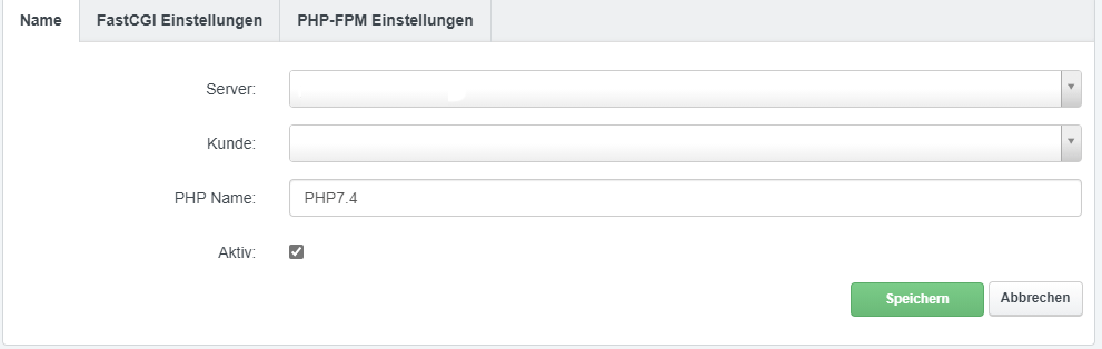 ISPConfig mehrere PHP Versionen von Sury.org 4 ISPConfig PHP Version Name