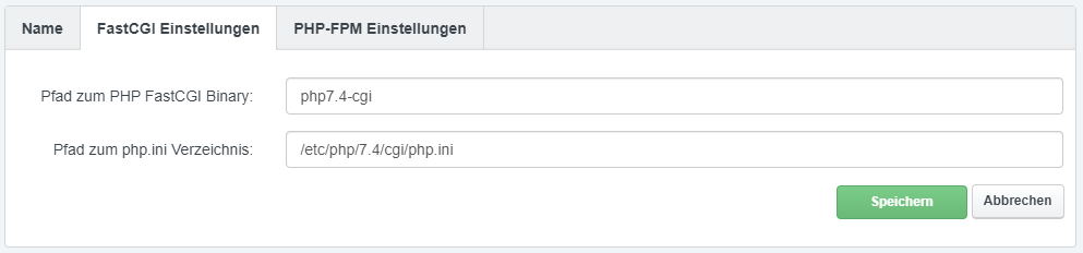 ISPConfig PHP FastCGI Pfade