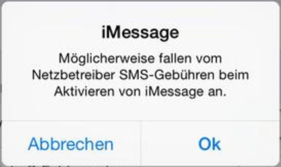 iPhone iMessage Gebühren