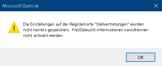 Outlook Error Free Busy 