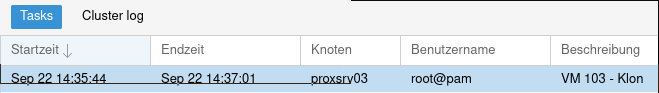 ProxmoxVE KVM virtuelle Maschine klonen 4 grafik 2