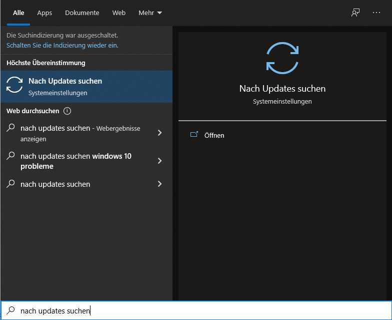 Windows nach Updates suchen