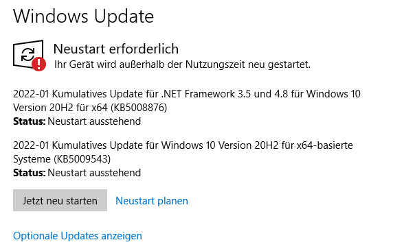 Windows Updates anzeigen