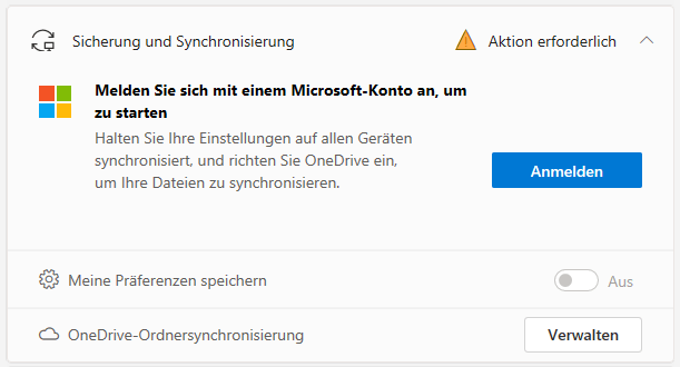 PC-Integritätsprüfung - Sicherung und Synchronisierung