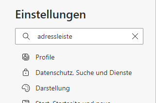 Edge Browser Adressleiste