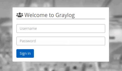 Graylog Server Web Login