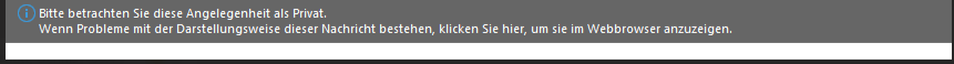 O365 Exchange Online Regel alle Mails eines Absenders als Privat kennzeichnen 6 Outlook - Info Mail ist Privat