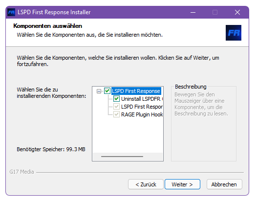 LSPDFR Komponentenauswahl