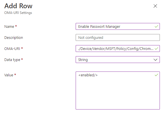 Microsoft Intune Verwalten von Google Chrome Einstellungen 6 MS Intune Chrome OMA-URI