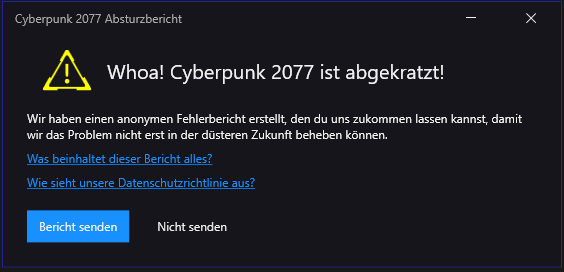 Cyberpunk 2077 Crash