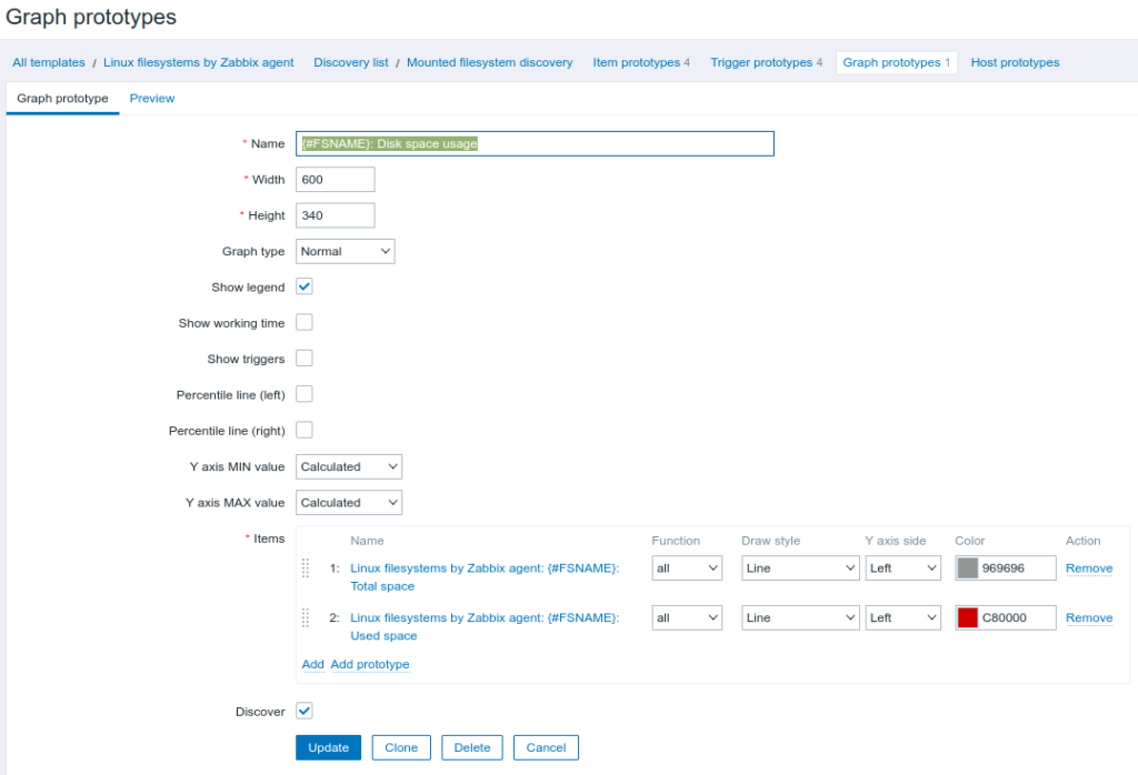 Zabbix Graph Prototype Configuration