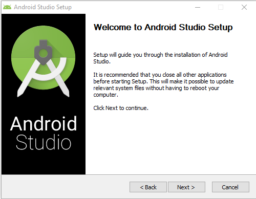 Android Studio Installation Willkommen