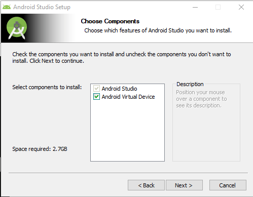 Android Studio Installation unter Windows 4 Android Studio Installation Components