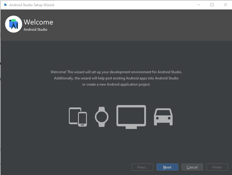 Android Studio Welcome