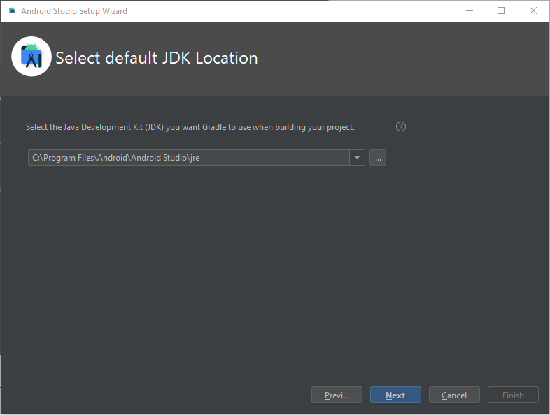 Android Studio Install JDK
