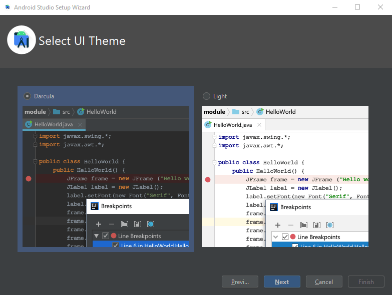Android Studio Installation unter Windows 12 Android Studio Install UI Theme