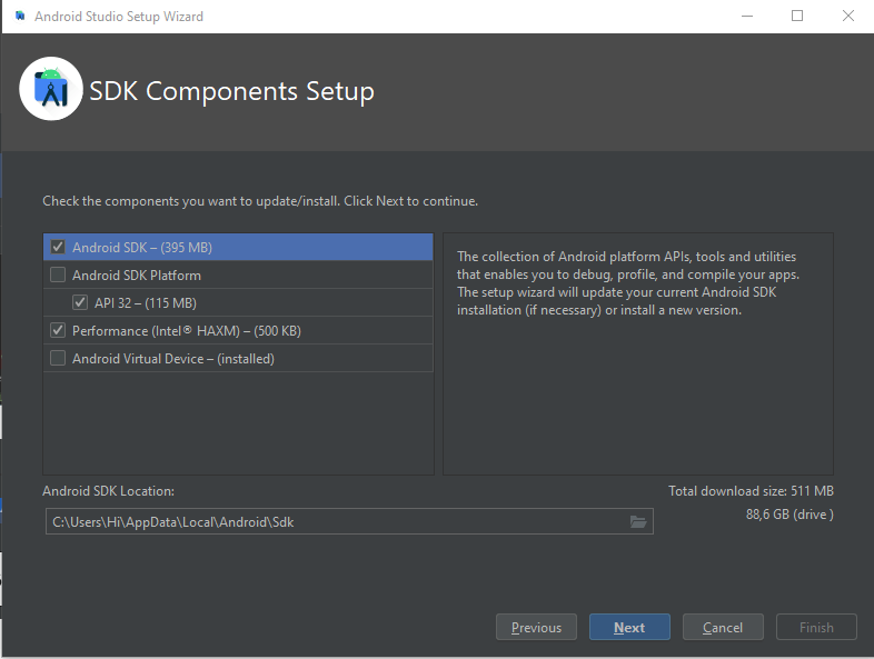 Android Studio Installation unter Windows 13 Android Studio Install SDK Components