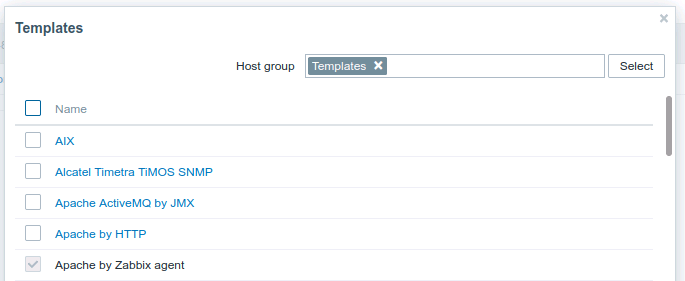 Zabbix Apache Agent Template