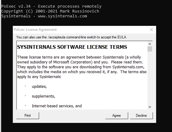 Windows RDP Sitzung hängt und meldet bei Anmeldung noch ab 3 Sysinternals -PsExec starten