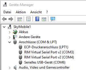 Windows Gerätemanager Seriel