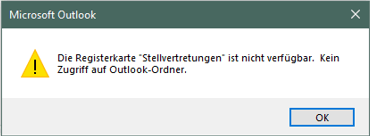 Microsoft Outlook Registerkarte Stellvertretung