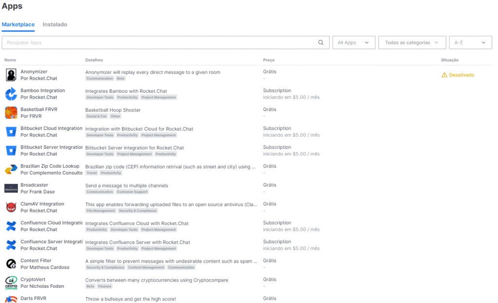RocketChat 4.5.0 veröffentlicht 2 RocketChat Marketplace Search