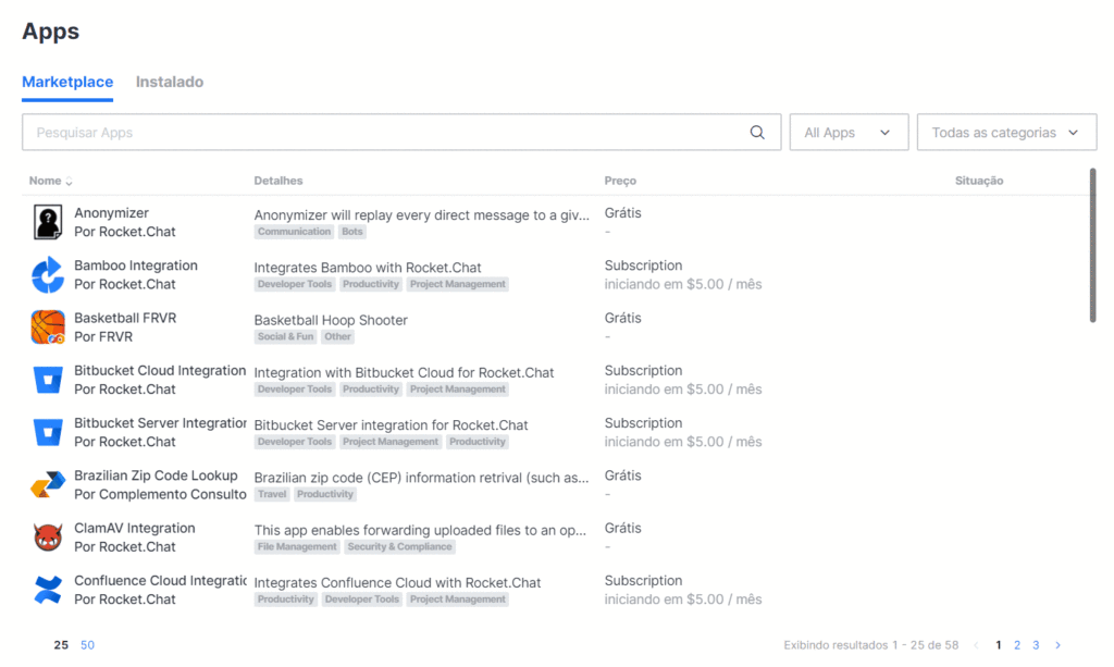 RocketChat 4.5.0 veröffentlicht 8 RocketChat - Marketplace Filter