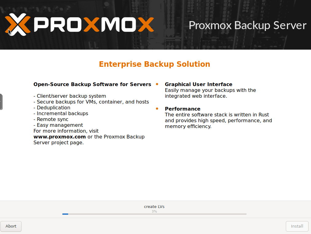Proxmox Backup Server installieren 12 Proxmox Backup - Install