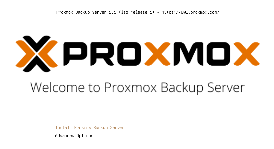 Proxmox Backup - Install Welcome