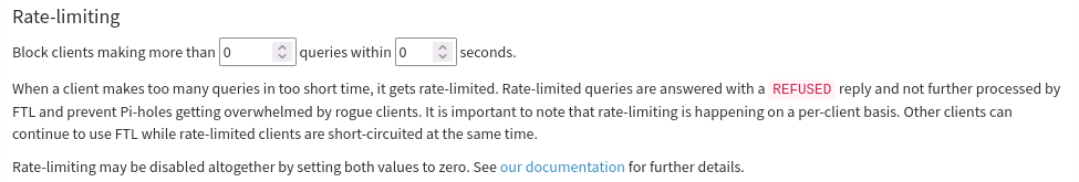 Pi-hole WebUI Rate Limit