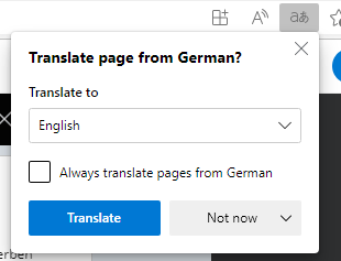 Edge Browser Page Translate