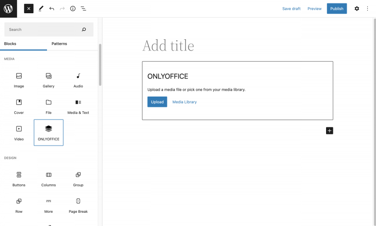 OnlyOffice Docs 7.1 und Connector für WordPress 4 OnlyOffice WordPress Block