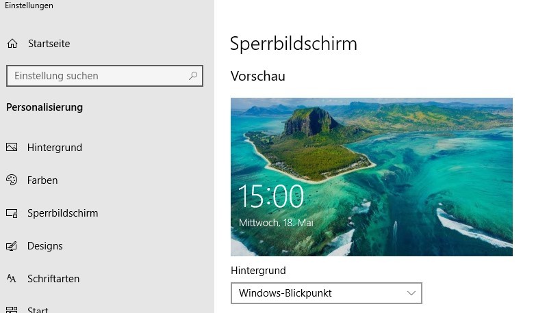 Windows Spotlight - Blickpunkt