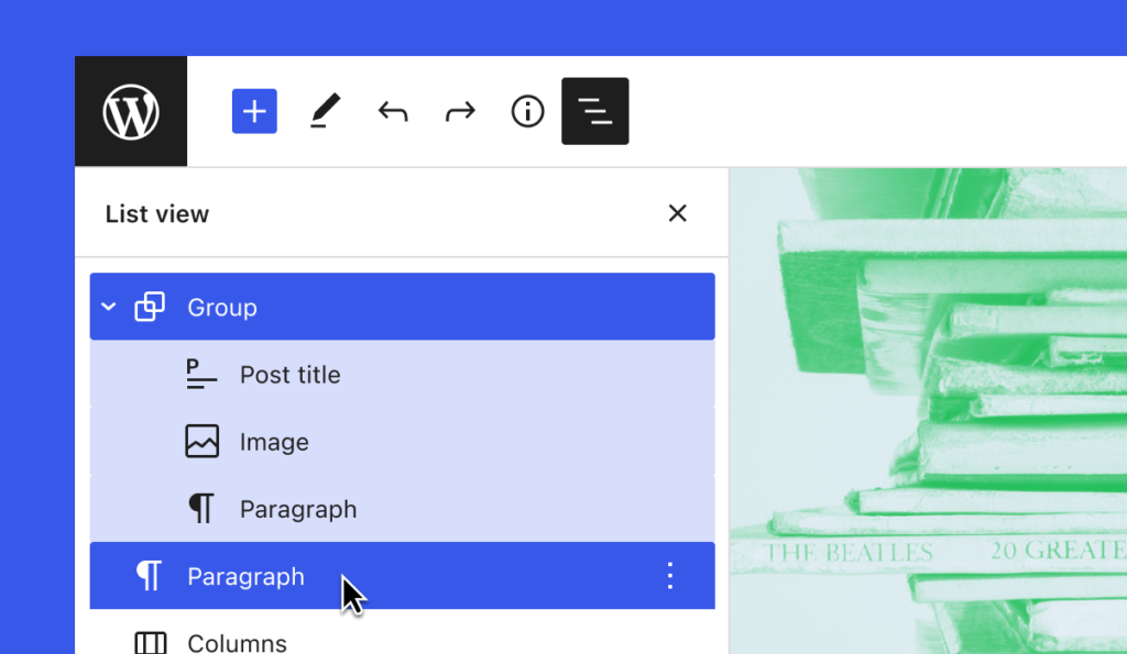 WordPress 6.0 - Listview