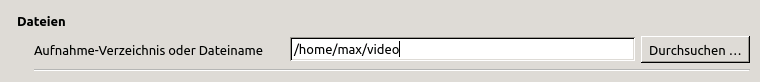 Linux Mint VLC Player Video von Kamera aufnehmen 3 VLC Player Video Save Path