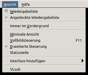 Linux Mint VLC Player Video von Kamera aufnehmen 4 VLC Player Erweiterte Steuerung