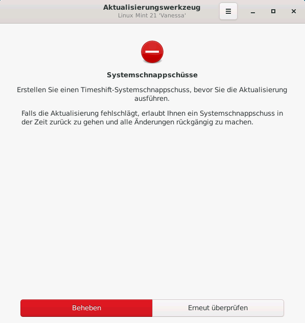 Linux Mnit 21 Vanessa Upgrade Timeshift