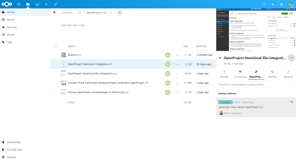 Nextcloud -OpenProject Integration