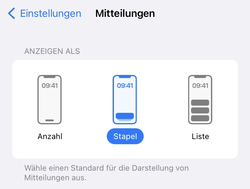 Apple iOS16 Ansicht