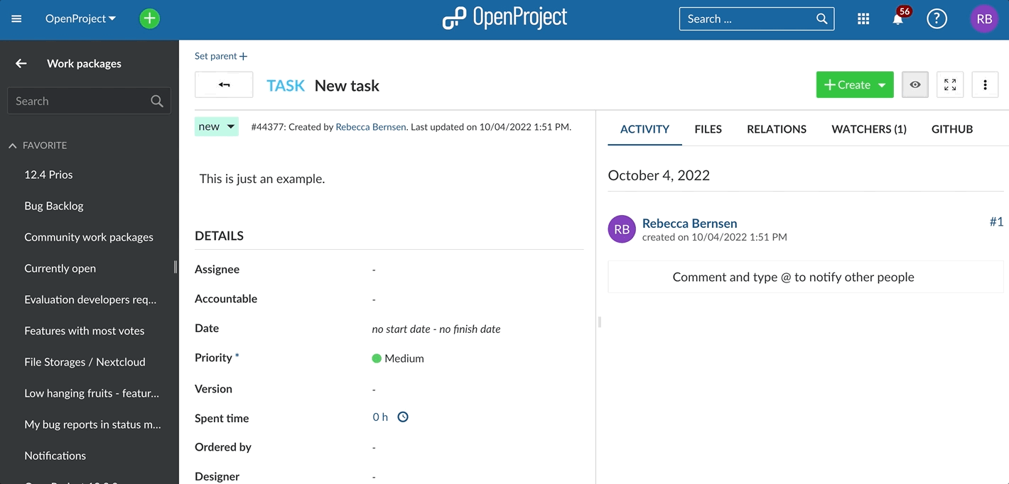 OpenProject Date Picker