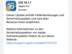Apple iOS Update 16.1.1