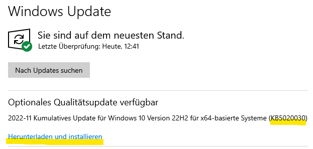 Windows Update KB5020030
