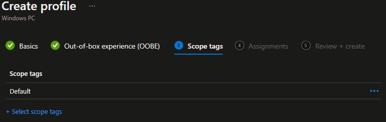 Microsoft Intune Deployment Profil erstellen 5 Deployment Profile Scope tags
