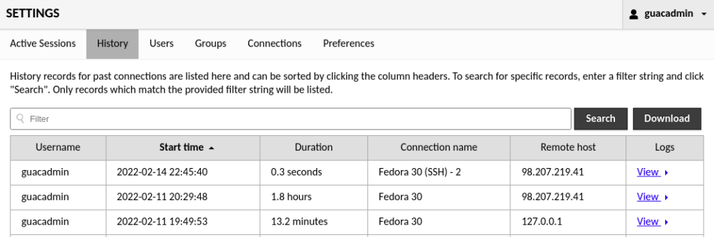 Apache Guacamole 1.5.0 veröffentlicht 6 Apache Guacamole In-App Playback of Records