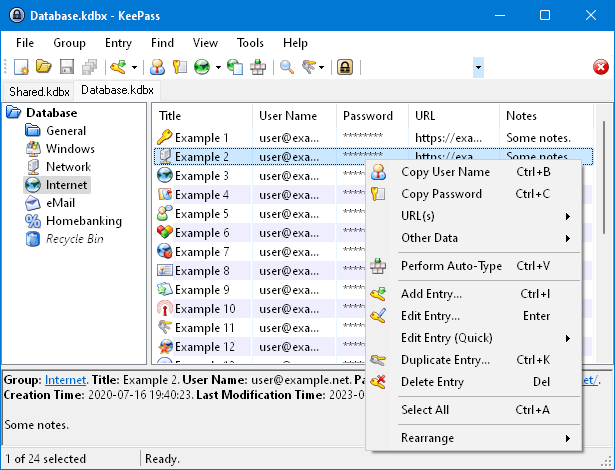 KeePass Example