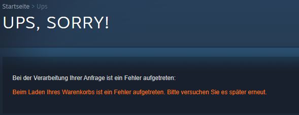 Steam Sorry Meldung