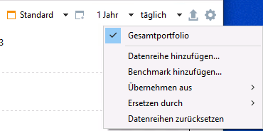 Portfolio Performance - Diagramm Benchmark hinzufügen