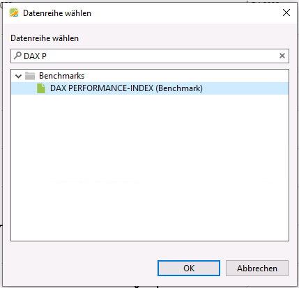 Portfolio Performance - Datenreihe DAX Index