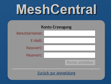 MeshCentral Install - First User